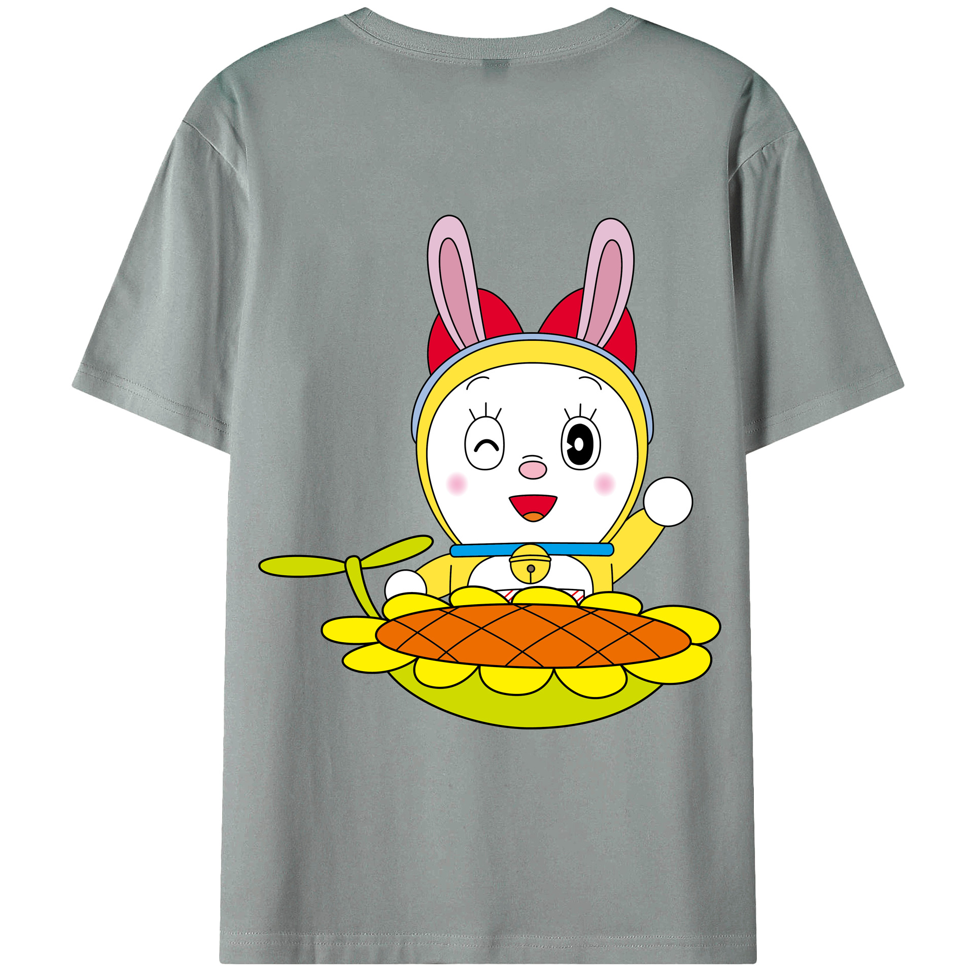 （画像用） ドラえもん ドラミ Doraemon Dorami 綿100％ メンズ半袖Tシャツ（バックプリント） 通気性